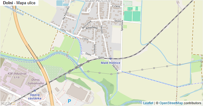 Dolní - mapa ulice
