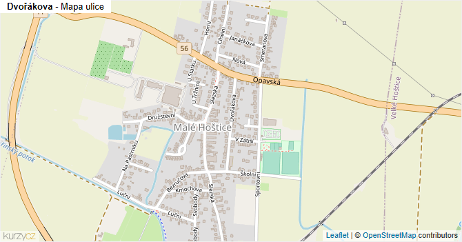 Dvořákova - mapa ulice