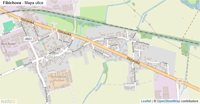 Fibichova - mapa ulice
