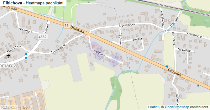 Fibichova - mapa podnikání