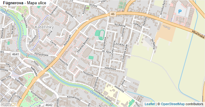 Fügnerova - mapa ulice