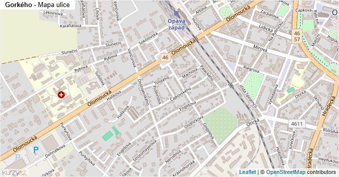 Gorkého - mapa ulice