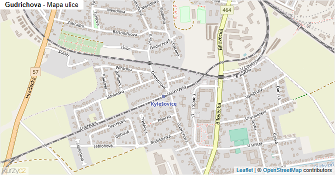 Gudrichova - mapa ulice