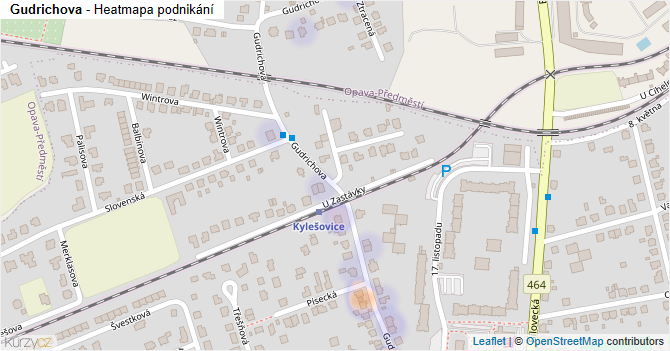 Gudrichova - mapa podnikání