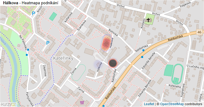 Hálkova - mapa podnikání