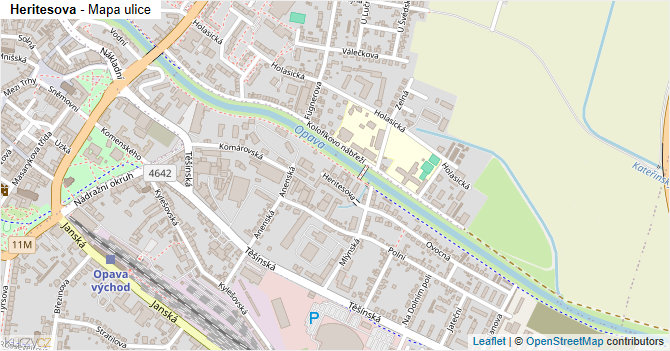 Heritesova - mapa ulice