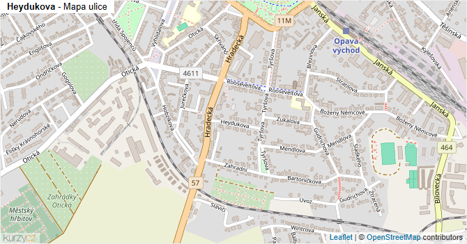 Heydukova - mapa ulice