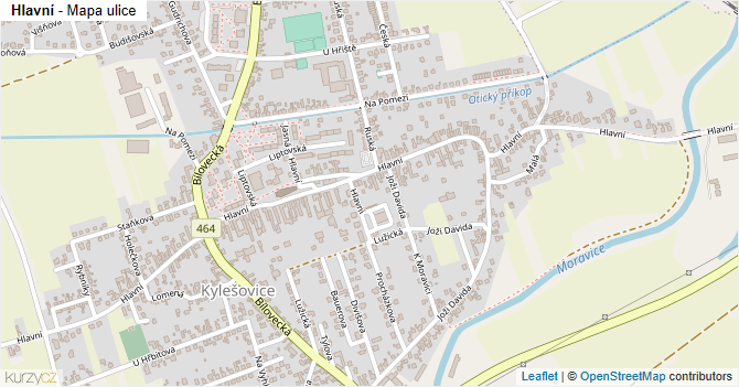 Hlavní - mapa ulice