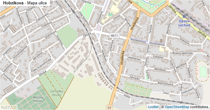Hobzíkova - mapa ulice