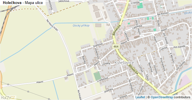 Holečkova - mapa ulice