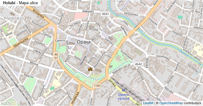 Holubí - mapa ulice