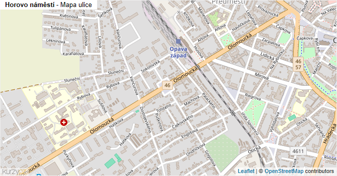 Horovo náměstí - mapa ulice