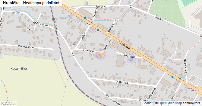 Hranička - mapa podnikání