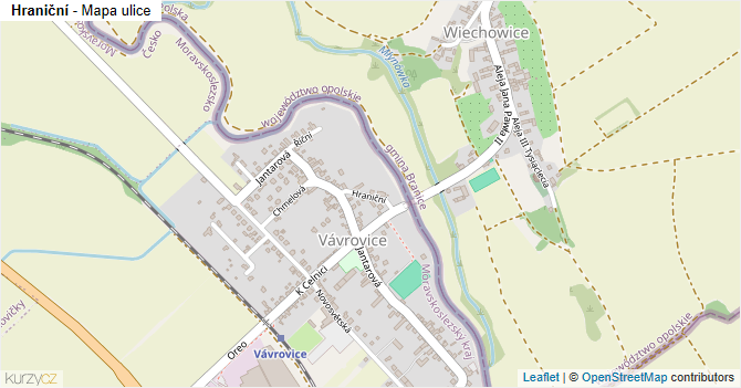 Hraniční - mapa ulice