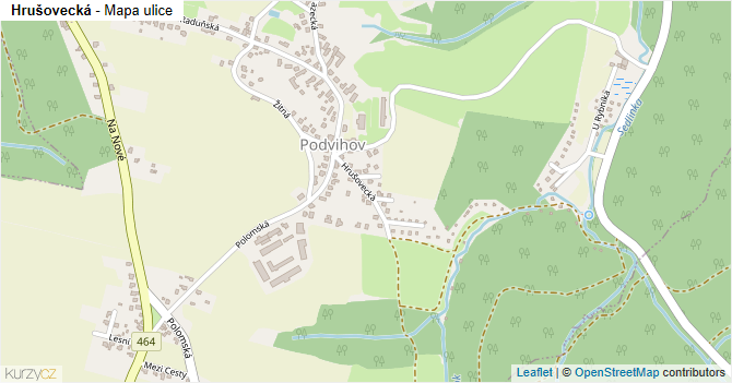 Hrušovecká - mapa ulice