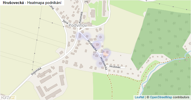 Hrušovecká - mapa podnikání