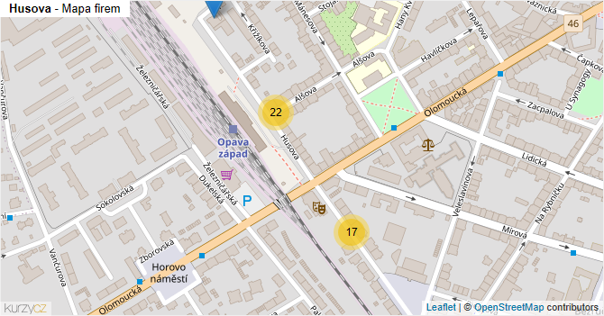 Husova - mapa firem