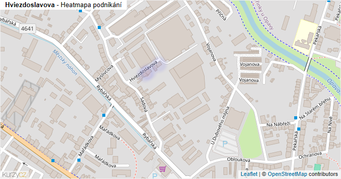 Hviezdoslavova - mapa podnikání