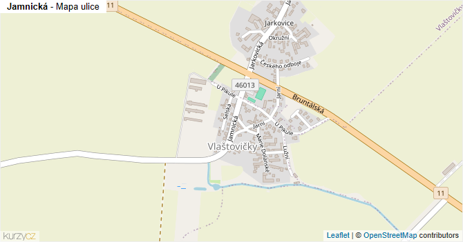 Jamnická - mapa ulice