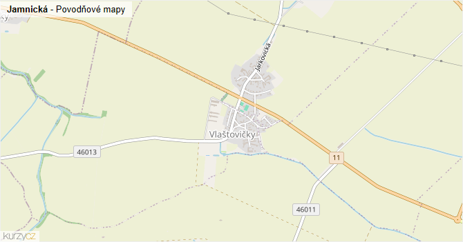 Jamnická - záplavové mapy stoleté vody