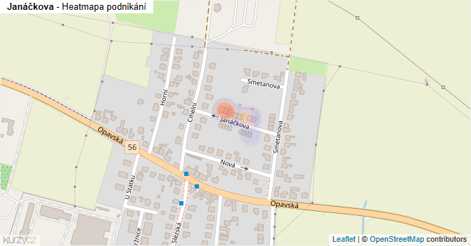 Janáčkova - mapa podnikání