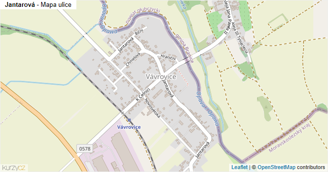 Jantarová - mapa ulice
