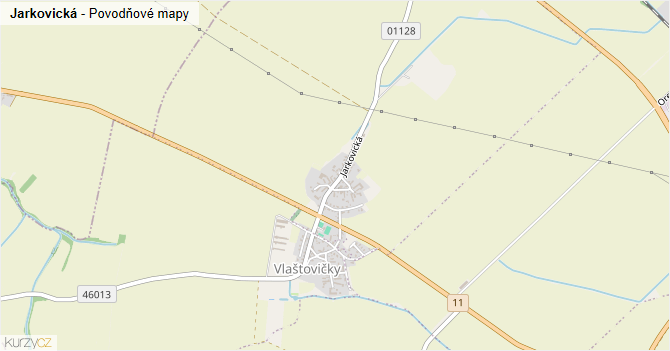 Jarkovická - záplavové mapy stoleté vody