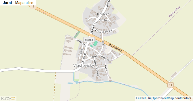 Jarní - mapa ulice