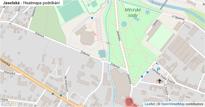 Jaselská - mapa podnikání