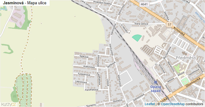 Jasmínová - mapa ulice