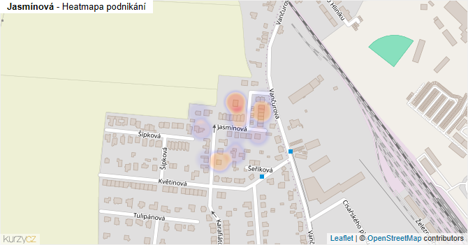 Jasmínová - mapa podnikání