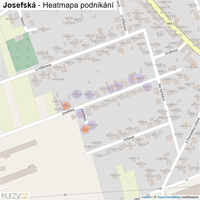 Mapa Josefská - Firmy v ulici.