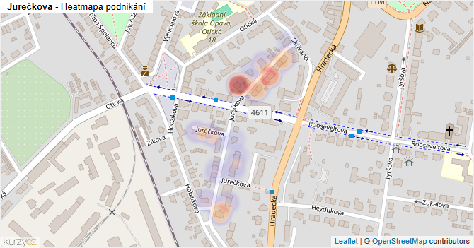 Jurečkova - mapa podnikání