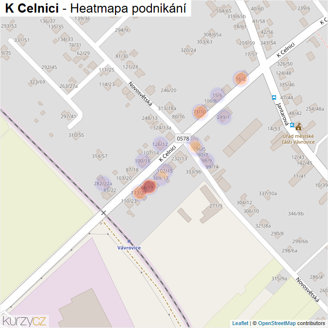 Mapa K Celnici - Firmy v ulici.