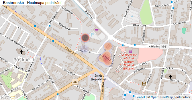 Kasárenská - mapa podnikání