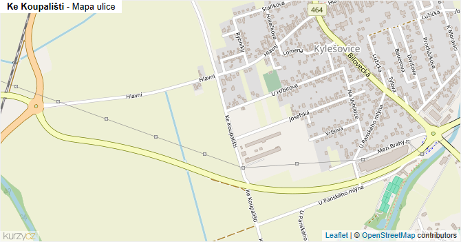 Ke Koupališti - mapa ulice