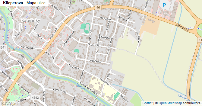 Klicperova - mapa ulice