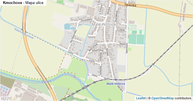 Kmochova - mapa ulice