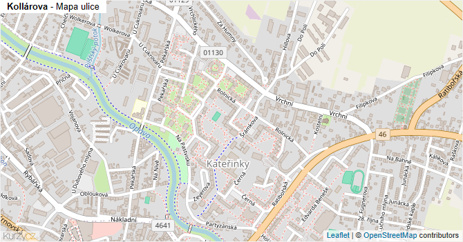 Kollárova - mapa ulice