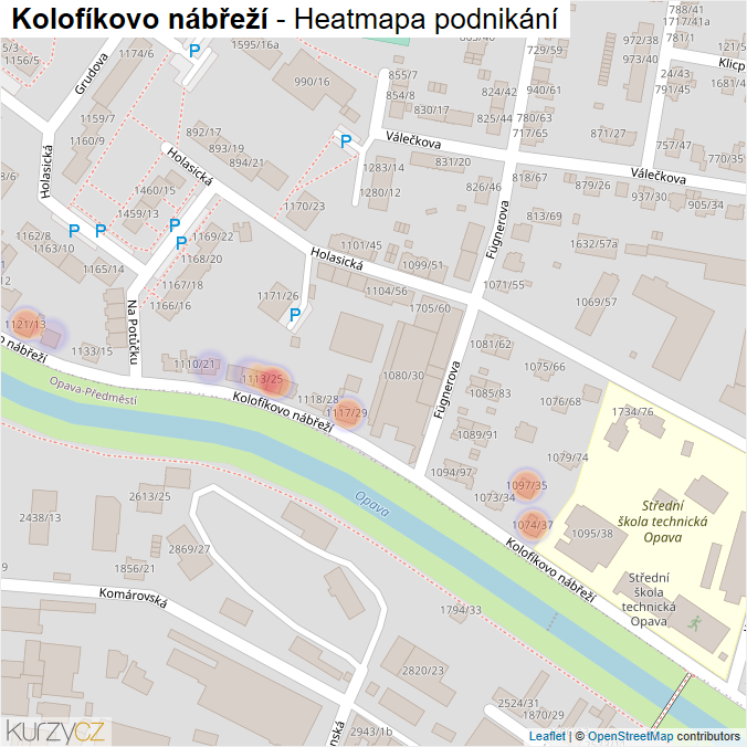 Mapa Kolofíkovo nábřeží - Firmy v ulici.