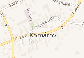 Komárov v obci Opava - mapa části obce