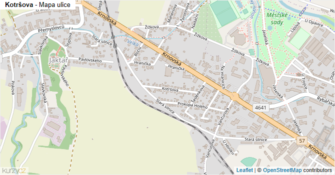 Kotršova - mapa ulice