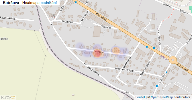 Kotršova - mapa podnikání