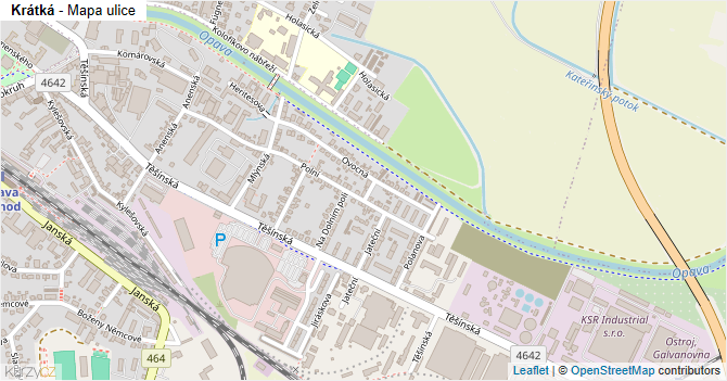 Krátká - mapa ulice