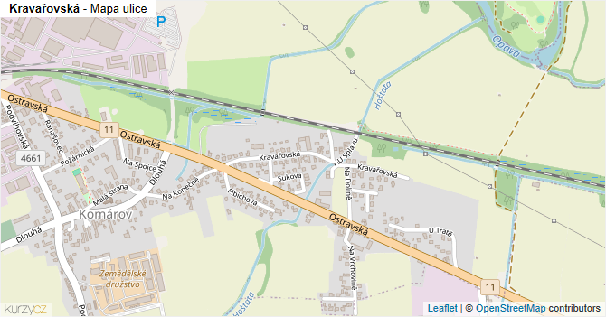 Kravařovská - mapa ulice