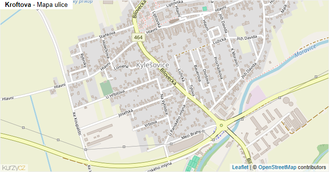 Kroftova - mapa ulice