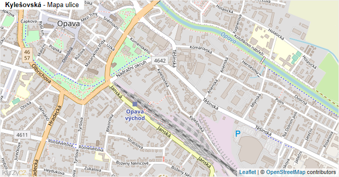 Kylešovská - mapa ulice