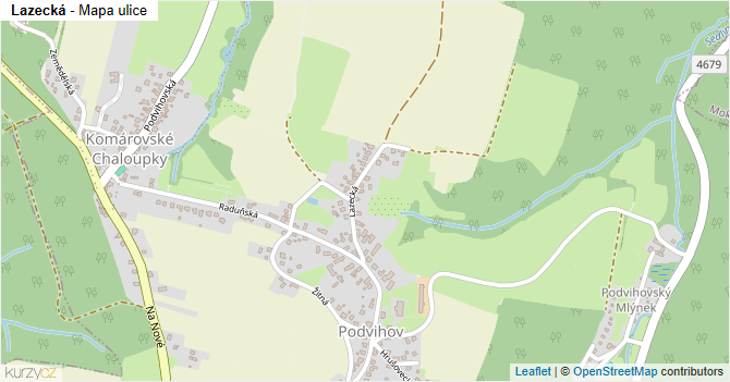 Lazecká - mapa ulice