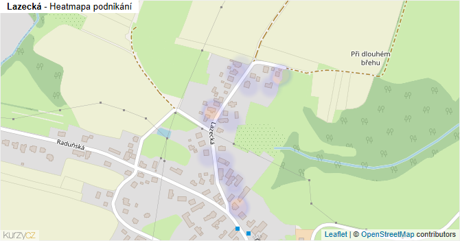 Lazecká - mapa podnikání