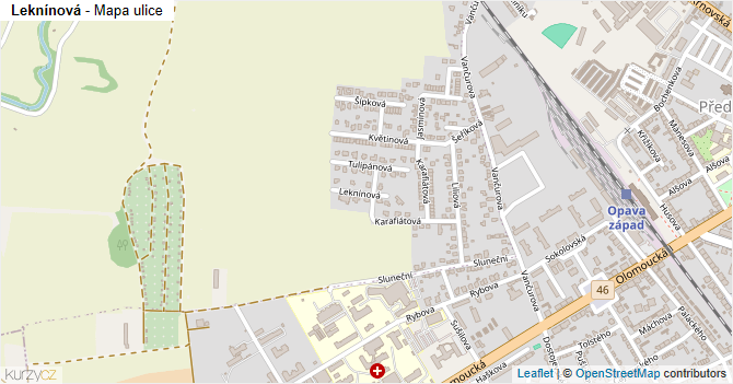 Leknínová - mapa ulice